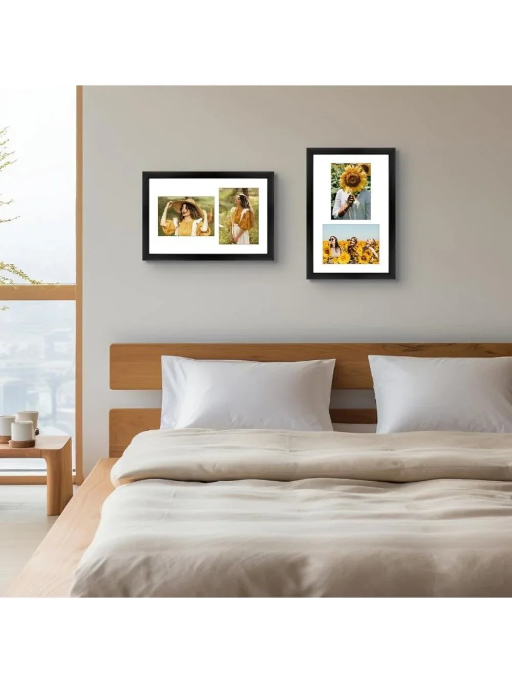 Elegant 5x7 Collage Picture Frame - Solid Wood, Real Glass, Multi-Photo Display